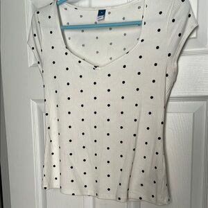 NWOT old navy polka dot sweetheart fitted t shirt size medium